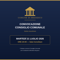 Convocazione Consiglio Comunale di Brandico — 21 luglio 2026